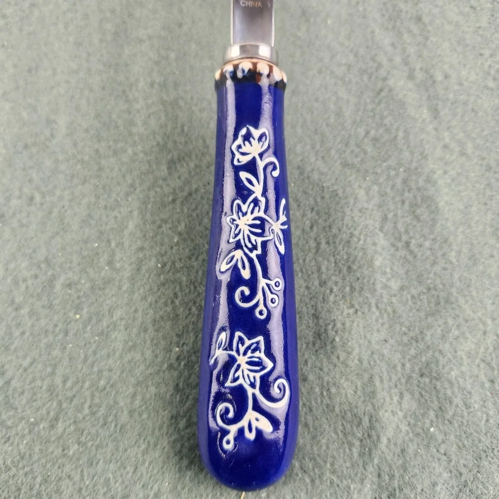 Temptations by Tara Floral Lace Ceramic Stainless Steel Pasta Server‎ Utensil